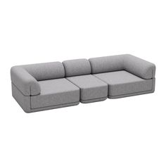 a gray couch with four seats on it