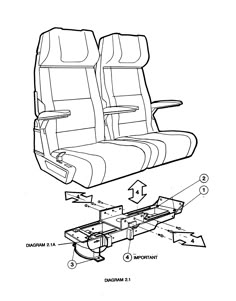 an airplane seat with instructions for how to put the seat on it and what to use them