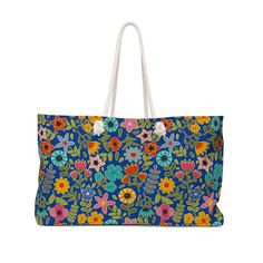 24" × 13" Length, in 24.02 Width, in 12.99 Depth, in 5.51 Handle height, in 11.42 Thick Rope, Throw Over, Weekender Tote, Rope Handles, Weekend Getaway, Spring Floral, Cat Tshirt, Weekender Bag, Spring Flowers