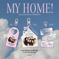 an advertisement for the bt's home campaign featuring keychains, tags and magnets