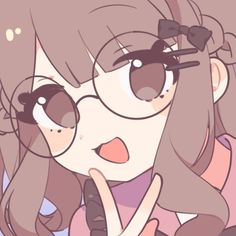 Girl With Glasses Pfp, Glasses Pfp, Chibi Eyes, Girl With Glasses, Cute Pfp, Chibi Girl, Kawaii Chibi, Cute Happy, Girls With Glasses