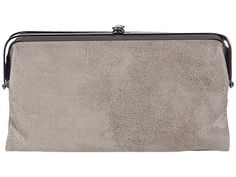 Hobo Lauren - Clutch Handbags : Titanium : The Hobo® Lauren clutch is a posh leather bag that complements any look. This medium-sized bag is designed with two top frame compartments, and is finished with a clasp closure. Lining features three card slots, a zip pocket and ID holder with covered magnetic tab closure. Lining colors and patterns may vary. Imported. Measurements: Bottom Width: 9 in Depth: 1 in Height: 5 in Weight: 10 oz Please note, the hardware color and interior lining may differ f Elegant Rectangular Clutch With Card Slots, Classic Rectangular Clutch With Fold Over Clasp, Chic Rectangular Wallets For Daily Use, Chic Rectangular Wallet For Daily Use, Elegant Rectangular Wallets For Daily Use, Elegant Rectangular Wallet For Daily Use, Formal Rectangular Coin Purse With Snap Closure, Chic Bifold Clutch With Card Slots, Elegant Rectangular Coin Purse With Magnetic Closure