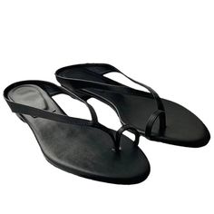 TAVIMART - Round Toe Flip Flops For Women Solid Color Black Red Low Heel Slingback Concise Female Shoes Fashion Designer Brand Outdoor Shoe Black Slingback Sandals With Heel Strap, Black Pointed Toe Slingback Sandals For Summer, Black Open Toe Slingback Pumps For Summer, Flat Slingback Pumps For Summer Evening, Sleek Black Slingback Pumps With Leather Sole, Summer Evening Flat Slingback Pumps, Black Slingback Mules With Removable Insole, Black Pointed Toe Slingback Sandals, Black Pointed Toe Sandals