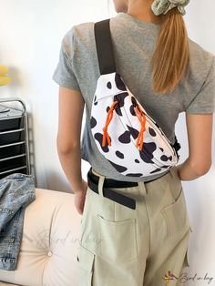 Bird in Bag - Waterproof Patterned Fashion Chest Bag Casual White Nylon Shoulder Bag, White Nylon Bag For Spring, White Nylon Bags For Spring, Spring White Nylon Bag, Trendy White Shoulder Bag For Outdoor, Summer Nylon Pouch Bag, Trendy Outdoor Pouch Shoulder Bag, Trendy Nylon Outdoor Bags, Trendy Nylon Bag For Outdoor