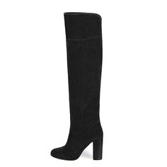 Lunaria suede, black - wide calf boots, large fit boots, calf fitting boots, narrow calf boots Trendy Black Full Length Boots, Trendy Full Length Black Boots, Black Full Length Trendy Boots, Chic Fall Platform Boots For Work, Chic Platform Boots For Fall Workwear, Casual Over The Knee Platform Boots For Fall, Knee-high Suede Boots For Winter, Full-length Black Platform Boots For Fall, Full Length Black Platform Boots For Fall