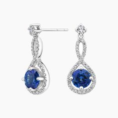 Sapphire and Diamond Twist Earrings | Annalise | Brilliant Earth Earth Necklace, Sapphire And Diamond Band, Monaco Princess, Blue Sapphire Earrings, Twisted Ribbons, App Store Icon, Wedding Studs, Sapphire And Diamond Earrings, Store Icon