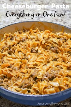 cheeseburger pasta with ground beef in one pan