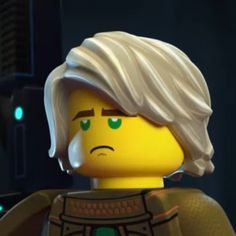 the lego movie character is looking at something