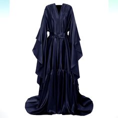 Soft Goth Black Kimono Sexy Robe Gown Dark Academia In Women’s Size 2xl New With Tags Mint Condition!!! Smoke Free Home!!!! Hand Wash Only About This Item Features:Silky Smooth Satin On The Outside,Matte Satin On The Inside,Lightweight, Soft, Comfy; Dear, You Will Feel Like Wearing An Expensive Silk Robe. Size Xxl: (Bust 40.5"-43",Length 59”) Floor Length Nightgown, Luxury Robes For Women, Fantasy Pajamas, Gothic Nightgown, Night Gown Aesthetic, Fancy Robe, Wizard Dress, Black Yukata, Silk Boubou