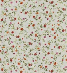 a white background with red, orange and pink flowers on the bottom half of it