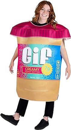 Halloween Food For Adults, Breakfast Club Costume, Halloween Costume Fun, Old Halloween Costumes, Unisex Outfits, Peanut Butter Jelly Time, Box Costumes, Peanut Butter Jar, Couples Halloween Costume