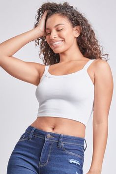 Feel sun-kissed and blissed in our She’s A Natural Tank Top. Stretchy ribbed fabric shapes this ultra-comfortable tank top for a flattering, fitted silhouette that pairs well with anything. The scoop neck gives an athletic look while the cropped length gives a leisurely feel. Style with your favorite YMI shorts for those steamy warm-weather days or with jeans and heeled sandals for a nighttime ‘fit. Hand wash cold. Line dry. 95% Cotton/ 5% Spandex Nature Tank, Ymi Jeans, Tank Top White, Weather Day, Athletic Looks, White Tank Top, Fitted Silhouette, Sun Kissed, Ribbed Fabric