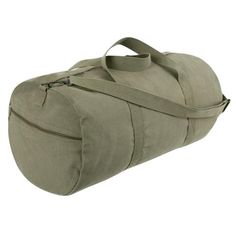 Whether for work, gym or travel, Rothco’s 24” Canvas Duffle Bag is one of the most durable and multi-functional bags you can own. Constructed with unwashed heavyweight cotton canvas material, the weekend bag is designed to withstand the weight of your contents. Measuring 24” X 12”, the oversized duffle is perfect for long getaways or a trip to the gym with the double zipper main compartment for storage. The 6 ½” X 11” zipper end pocket is ideal for storing small personal items like your phone, w Cute Duffel Bags, Newborn Layette, Outfits Male, Cheyenne Mountain, Ditty Bag, Luggage Packing, Mens Gym, Laser Engraved Leather, Canvas Duffle Bag