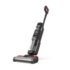 a black and red vacuum on a white background