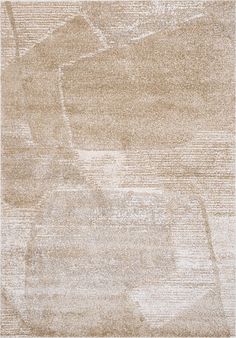 a beige area rug with an abstract design on the top and bottom part of it