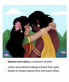 two women hugging each other with the caption saying, kashmi and vishnu a moment of bliss