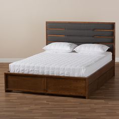 Baxton Studio Elin Modern and Contemporary Dark Grey Fabric Upholstered Walnut Finished Wood King Size Platform Storage Bed with Six Drawers FredCo theFredCo Queen Size Storage Bed, Dads Room, Platform Storage Bed, Upholstered Storage Bed, King Storage Bed, Platform Storage, Storing Clothes, Baxton Studio, Bed With Drawers