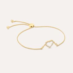 SKU# B-40068-W 9" Adjustable Bolo Chain Diamond Weight 0.05cts Heart Diameter 11.60 mm Thickness 2.30 mm Closure Bolo Finish 14k gold plated sterling silver or in sterling silver. Avoid contact with anything containing derivatives of alcohol. Feminine Bracelet, Vs1 Diamond, Beaded Heart, Bolo Bracelet, Chain Diamond, Heart Diamond, Heart Shaped Diamond, Diamond Charm, Demi Fine Jewelry