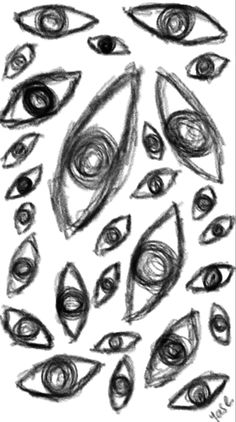 an image of different types of eyes and their parts in black ink on white paper