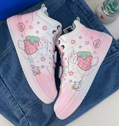 Fashion Strawberry Rabbit Shoes PN5345 ●Size:please see the picture. ●Material: pu ●About Shipping: We attach great importance to the orders of each customer and parcel delivery. 1.Processing time: 2-3 business days. 2.Shipping time: 10-15 business days to US, please allow 3-4 weeks shipping to other country.(Shipping times can be affected by variable customs clearance times or public holidays.) Girly Shoes Sneakers, Rabbit Shoes, Strawberry Rabbit, Bunny Shoes, Kawaii Outfit Ideas, Kawaii Outfit, Cute Shoes Heels, Parcel Delivery, Customs Clearance