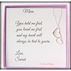 "Wedding Gifts for Mom, Mother of the Bride gift, Mother of the Groom gift, Mother of the bride gift, Gifts for Mother of the Bride, Mother of the Groom, Mothers necklace, Gifts for MOM, Mother's Day gift, So Blessed Designs, Connecting hearts necklace, wedding jewelry Give this symbolic necklace to remind your Mom that your heart will always be tied to hers. Two heart charms are linked together- they do not come apart. The smaller charm hangs below the bigger one to represent mother and child. Mother's Day Wedding Necklace With Gift Box, Valentine's Day Jewelry Gift For Mom With Gift Box, Valentine's Day Jewelry Gift For Mom In Gift Box, Mother's Day Wedding Gift Jewelry With Gift Box, Personalized Necklace For Wedding Gift And Mother's Day, Personalized Necklace For Wedding And Mother's Day Gift, Personalized Necklace For Wedding Gift On Mother's Day, Mother's Day Wedding Jewelry In Gift Box, Wedding Jewelry Gift Box For Mother's Day