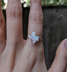 -------------------------------------------------------- THE PRODUCT This listing is for our gorgeous opal Texas shape ring. We completely hand make these ourselves from a white fire opal that is predominately white but has gorgeous flashes of reds and blues. Pictured here I have the ring shown in several different light levels to see how the colors of the stone changes in brighter and darker light. Each piece is completely unique and will have it's own color variations, but all are very bright Budget Food Ideas, Western Shopping, Texas Shape, Western Fashion Jewelry, Sapphire Solitaire Ring, Western Casual, Red Opal, Country Jewelry, Ring Opal