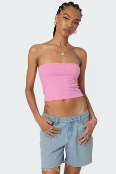 Basic Tube Top Pink Tube Top, Top Strapless, Bff Necklaces, Comfortable Fits, Clothing Wishlist, Knitted Tops, Strapless Tops, Womens Basic, The Seaside