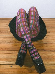 Hand-Dyed Plaid Tights – Infinite Fun Socks Knee High, Purple Wool Tights, Tights For Plus Size, Plus Size Patterned Tights, Purple Glitter Tights, Tights Outfits Aesthetic, Fun Tights Outfit, Saltburn Outfits, Unique Tights