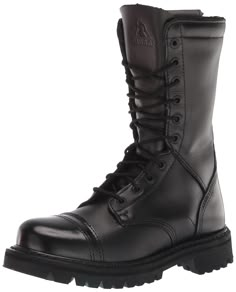 PRICES MAY VARY. Goodyear welt construction Full-grain water-resistant leather Contoured EVA insole Rubber Lug Outsole and Non-Metallic Stabilizer Side Zipper for Easy On and Off Tactical Boots Women Outfit, 80s Combat Boots, Black Tactical Boots, Boots Reference, Running Boots, Black Army Boots, High Combat Boots, Zombie Au, Army Combat Boots