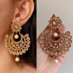 Kundan EarringsFashion EarringsWedding giftBridal | Etsy Wedding Hoop Earrings With Intricate Design, Hand Set Hoop Earrings For Wedding, Elegant Hoop Earrings With Intricate Design For Wedding, Elegant Intricate Hoop Earrings For Wedding, Elegant White Chandbalis For Wedding, Elegant Chandelier Earrings For Festivals And Anniversary, Elegant Festive Danglers For Anniversary, Elegant Chandbali Chandelier Earrings For Wedding, Gold Heavy Chandbalis For Anniversary