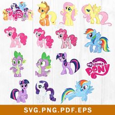 my little pony stickers are in the shape of rainbows, pinkies, and ponies