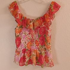 Lc Lauren Conrad Cruise Vacation Travel Beachy Festival Cottagecore Flirty Size S Floral White-Pink-Green-Orange Colors Very Comfortable Lightweight Feminine Flirty Peasant Crop Top (New With Tags) Pink Casual Blouse For Beach Season, Casual Pink Blouse For Beach Season, Multicolor Tops For Brunch During Beach Season, Summer Floral Print Party Tops, Summer Pink Tops With Floral Print, Pink Floral Print Top For Summer, Multicolor Summer Blouse, Pink Floral Print Tops For Summer, Summer Peach Blouse For Brunch