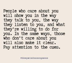 a quote that says people who care about you will show you in the way they talk to