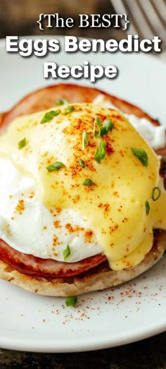 Egg benedict is essentially an open-faced breakfast sandwich. You can change up eggs benedict in many ways but a classic egg benedict starts with a toasted English muffin half, then meat which is usually Canadian bacon, ham, or regular bacon. That is topped with a poached egg, a generous coating of hollandaise sauce, and finished with a sprinkle of cayenne pepper. Best Eggs Benedict, The Best Eggs, Easy Hollandaise, Easy Hollandaise Sauce, Best Eggs