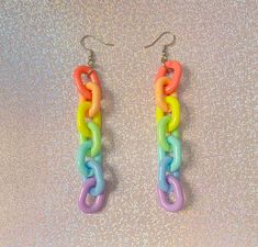 If pastels are your vibe, then these pastel rainbow earrings are the perfect wear! Match these vibrant earrings with any outfit and are just OOAK. Check out our earrings section for more unique designs❤️. *Stainless steel earring hooks *1.5 inches long  If you have any questions, please don't hesitate to ask! We are friendly:) Visit our official website: www.theyeetboutique.com and follow us on Instagram: @theyeetboutiquee Cute Rainbow Jewelry For Pierced Ears, Cute Rainbow Hypoallergenic Earrings, Trendy Rainbow Dangle Jewelry, Colorful Trendy Earrings With Ear Wire, Trendy Colorful Earrings With Ear Wire, Trendy Rainbow Hypoallergenic Jewelry, Trendy Handmade Pastel Earrings, Trendy Hypoallergenic Rainbow Jewelry, Trendy Rainbow Hypoallergenic Earrings