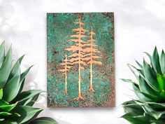 The atmosphere these trees will add to your home will be very different.  Every product of ours is made using natural copper antiquing methods. There is never any paint involved. Through the applied process, copper naturally takes on this colour. We take great pleasure in presenting you with our unique wall arts, each tailored to you. Please remember it would make a wonderful gift for a 7th wedding anniversary, adding a rustic atmosphere to your home. HOW WE PRODUCE All our products are 100% handmade. Almost no tools are used apart from human hands and labour. The oxidation process is also conducted in a natural environment. To briefly describe the production process; we forge the desired pattern on the copper using a rounded hammer. To further accentuate the design, we delicately hammer t Rustic Wall Design, Copper Wall Decor, Copper Home Decor, Copper Artwork, Copper Wall Art, Copper Decor, Wall Decor Farmhouse, Wall Art Farmhouse, Copper Art