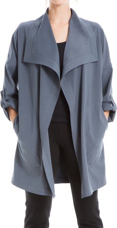 MAX STUDIO Drape Collared Jacket | Nordstromrack Versatile Spring Outerwear With Lapel Collar, Elegant Open Front Outerwear With Pockets, Elegant Spring Outerwear With Fold Down Collar, Spring Outerwear With Hidden Button Closure And Relaxed Fit, Solid Open Front Outerwear For Work, Spring Outerwear With Shawl Collar And Pockets, Oversized Open Front Outerwear For Work, Spring Modern Outerwear With Hidden Button Closure, Modern Spring Outerwear With Hidden Button Closure