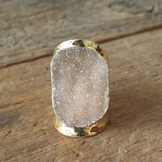 Champagne Druzy Ring – Lavender Blue Soul Houndstooth Outfit, Jewelry To Buy, Druzy Jewelry, Metal Clay Jewelry, Special Ring, Big Rings, Fun Jewelry, Hammered Gold, Rhinestone Bridal