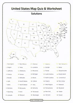 the united states map quiz and worksheet for students to practice their math skills