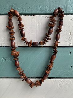 Vintage Boho Wooden Necklace Natural Wooden Beads This necklace is made of natural wood beads that are irregular in shape combined with ones that are smooth and of a regular shape. All natural wood, varnished.  Good vintage condition.  Length: info coming soon Affordable Elegant Jewelry With Wooden Beads, Natural Wood Necklaces With Wooden Beads, Nature-inspired Brown Necklaces With Natural Variations, Nature-inspired Brown Necklace With Natural Variations, Rustic Natural Wood Necklace, Nature-inspired Brown Beaded Necklace, Rustic Brown Wooden Beads Necklace, Rustic Brown Wooden Beaded Necklaces, Rustic Brown Beaded Necklace