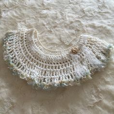 I Had This Hand Made But Never Used It. It's To Be Worn Over A Dress Or Shirt. Nwot White Crochet Yarn Top For The Beach, White Crochet Top For The Beach, Handmade White Crochet Top For Spring, White One Size Crochet Top, Crochet Cover, Lace Art, Crochet Cover Up, Cream White, A Dress