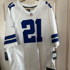 Brand New Jersey Size Xxl Casual White Long Sleeve Jersey, Baggy Jersey, 90s Jersey, Cute Jersey, Jersey Ideas, Jersey Fashion, Ezekiel Elliott, Sports Jerseys, Chanel Outfit