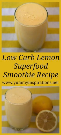 Lemon Superfood Smoothie Recipe – Easy Low Carb Breakfast Smoothies with yogurt, lemon and other superfood ingredients. Smoothie Low Carb, Easy Low Carb Breakfast, Smoothies With Yogurt, Banana Apple Smoothie, Desayuno Keto, Smoothie Easy