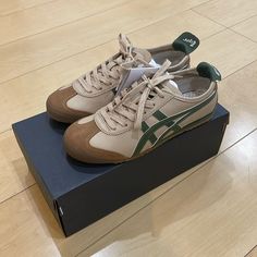 Onitsuka Tiger Mexico 66 (Beige/Grass Green) Us Women Size 6.5 Brand New Never Worn Tomboy Sneakers, Tiger Shoes Onitsuka, Green Sneakers Outfit, Mexico 66 Onitsuka, Asian Shoes, Shoes Onitsuka Tiger, Onitsuka Tiger Women, Onitsuka Tiger Mens, Olive Sneakers