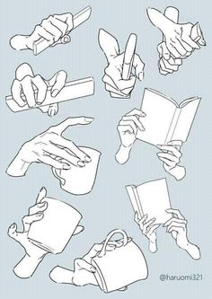 hands holding books and pointing at them