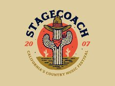 the logo for stagecoach music festival, featuring a cactus with a sombrero on it