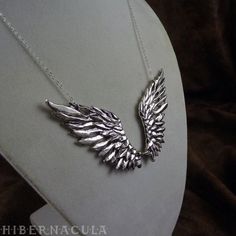 Ascend -- Handmade Necklace in Sterling Silver / White Brass / Bronze Elegant Angel Wings Pendant Jewelry, Elegant Winged Metal Jewelry, Elegant Jewelry Pendant With Angel Wings, Elegant Angel Wings Necklaces, Elegant Silver Angel Wings Jewelry, Elegant Silver Jewelry With Angel Wings, Elegant Silver Wing-shaped Necklace, Elegant Silver Necklace With Angel Wings, Elegant Winged Silver Necklace