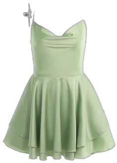 Romper Dress Green / S Elegant A-line Sundress With Ruffles, Feminine A-line Mini Dress For Night Out, Lined Mini Slip Dress, Green Knee-length Satin Dress, Green Satin Knee-length Dress, Dressy A-line Mini Dress For Summer, Green Satin A-line Dress, Lined Knee-length Satin Mini Dress, Lined Satin Knee-length Dresses