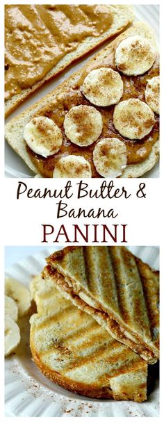 peanut butter and banana panini on a plate