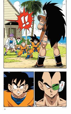 an image of the dragon and gohan in one page, with two different scenes